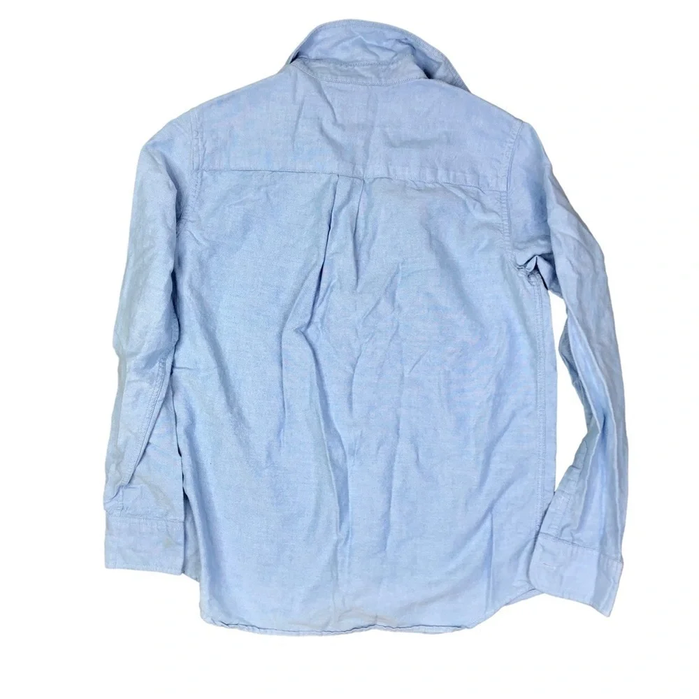 Lands' End Kids light blue chambray button-down shirt L